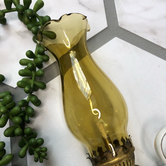 Vintage miniature porcelain genie oil lamp with moss rose pattern - Picture 4 of 8